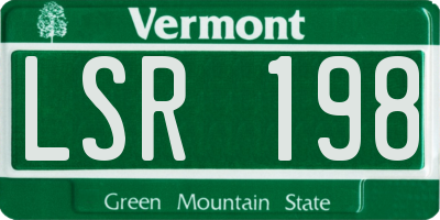 VT license plate LSR198