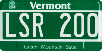 VT license plate LSR200