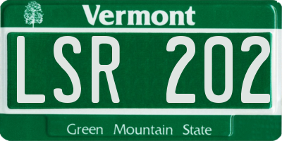 VT license plate LSR202