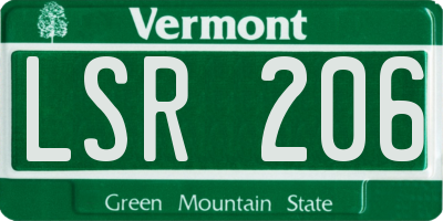 VT license plate LSR206