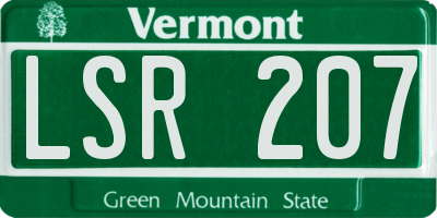 VT license plate LSR207
