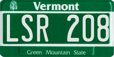 VT license plate LSR208