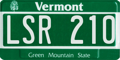 VT license plate LSR210