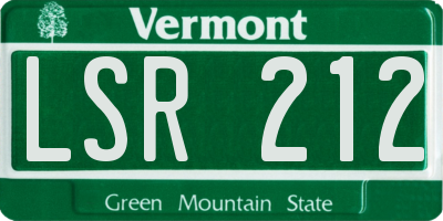 VT license plate LSR212