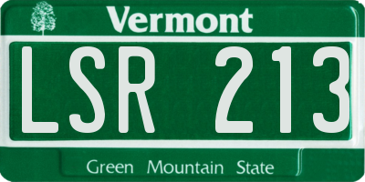 VT license plate LSR213