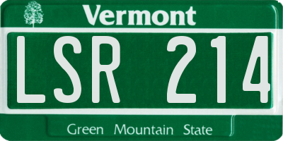 VT license plate LSR214
