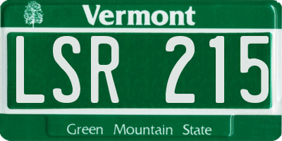 VT license plate LSR215