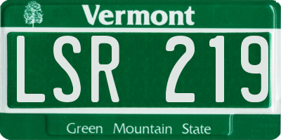 VT license plate LSR219