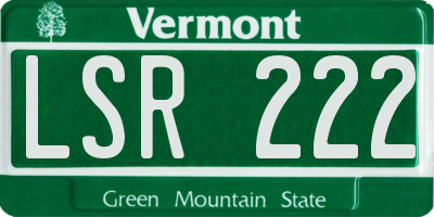 VT license plate LSR222