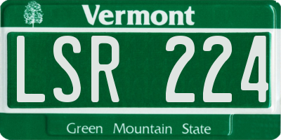 VT license plate LSR224