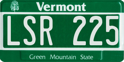 VT license plate LSR225