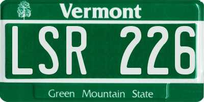 VT license plate LSR226