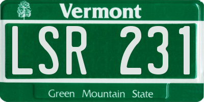 VT license plate LSR231