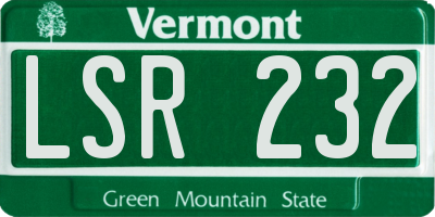 VT license plate LSR232
