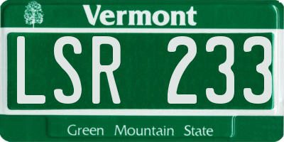 VT license plate LSR233