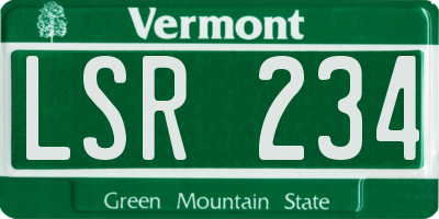 VT license plate LSR234