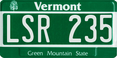 VT license plate LSR235