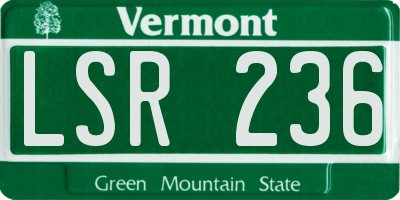 VT license plate LSR236