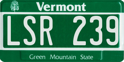 VT license plate LSR239