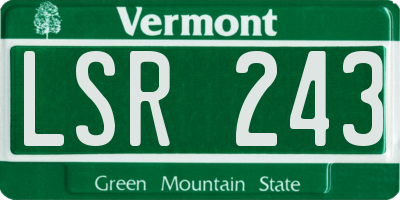 VT license plate LSR243
