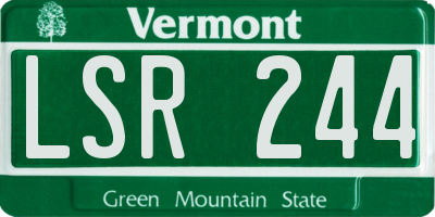 VT license plate LSR244