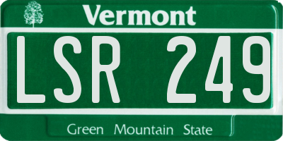 VT license plate LSR249