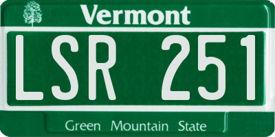 VT license plate LSR251