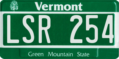 VT license plate LSR254
