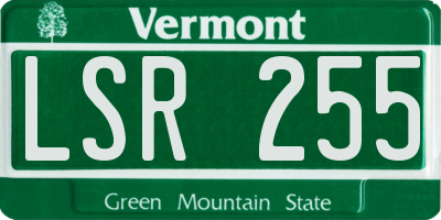 VT license plate LSR255