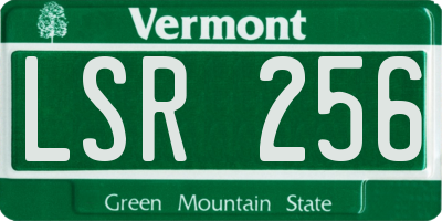 VT license plate LSR256
