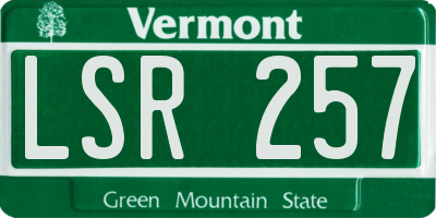 VT license plate LSR257