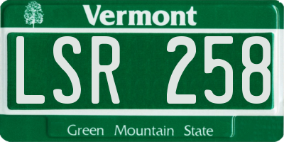 VT license plate LSR258