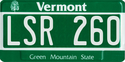 VT license plate LSR260