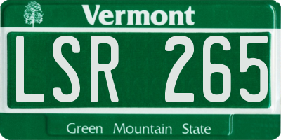 VT license plate LSR265