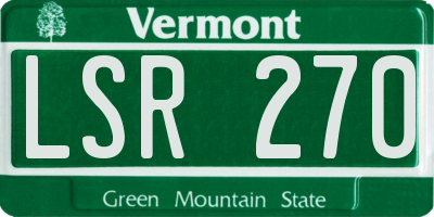 VT license plate LSR270