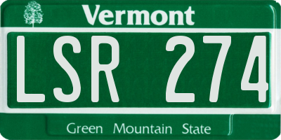 VT license plate LSR274