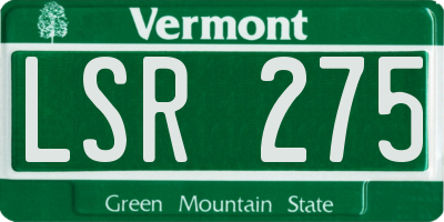 VT license plate LSR275