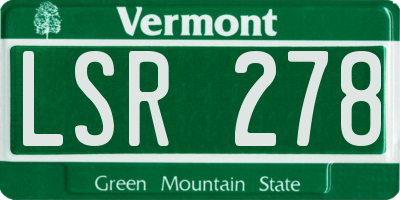 VT license plate LSR278