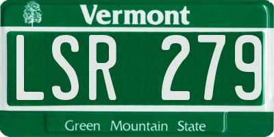 VT license plate LSR279