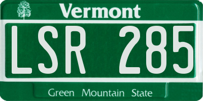 VT license plate LSR285