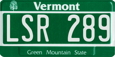 VT license plate LSR289