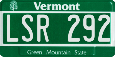 VT license plate LSR292