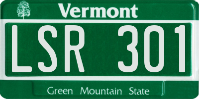 VT license plate LSR301