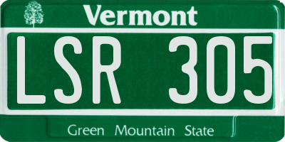 VT license plate LSR305