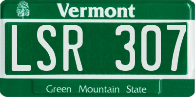 VT license plate LSR307