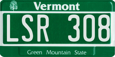 VT license plate LSR308
