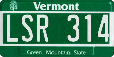 VT license plate LSR314