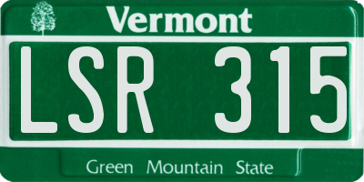VT license plate LSR315