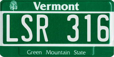 VT license plate LSR316