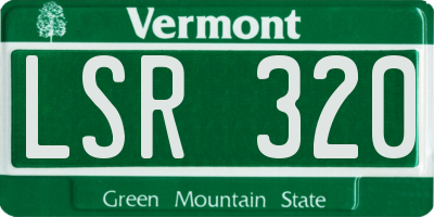 VT license plate LSR320
